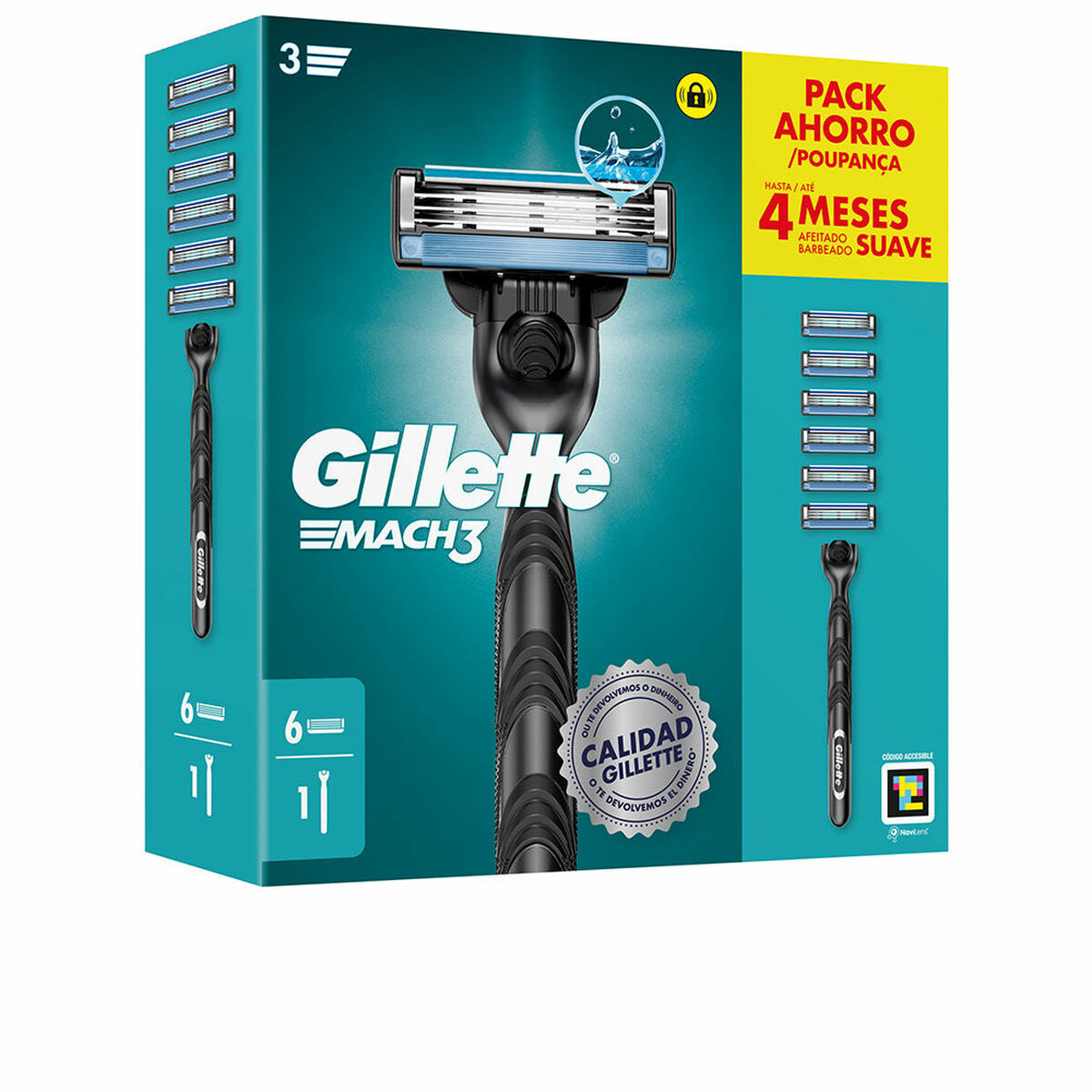 Máquina de Barbear Manual Gillette MACH 3