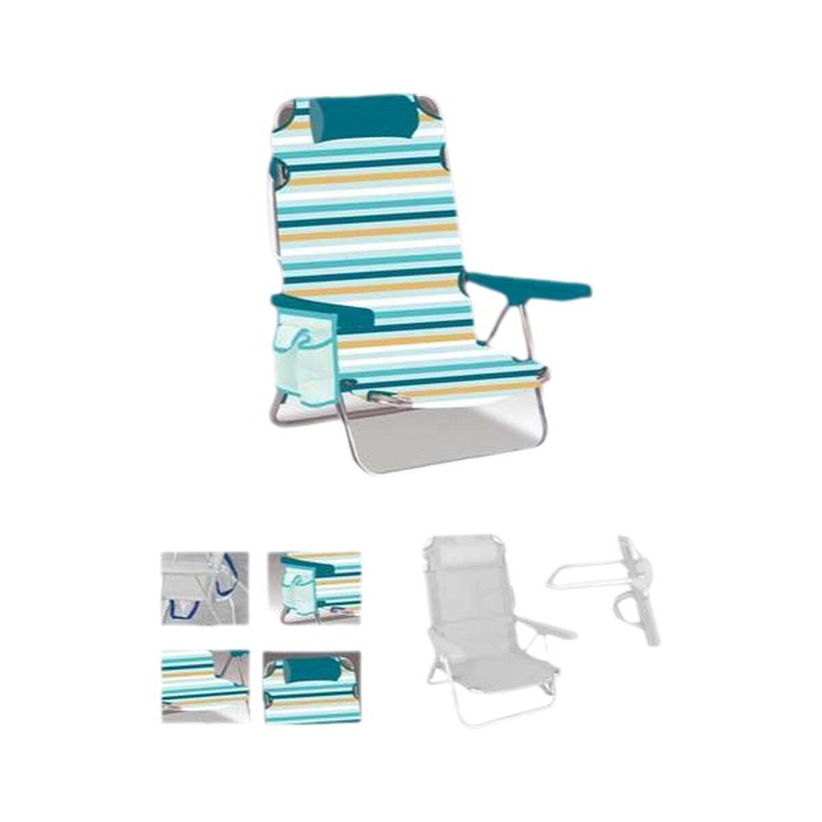 Cadeira de Praia Amarelo Verde 25 cm