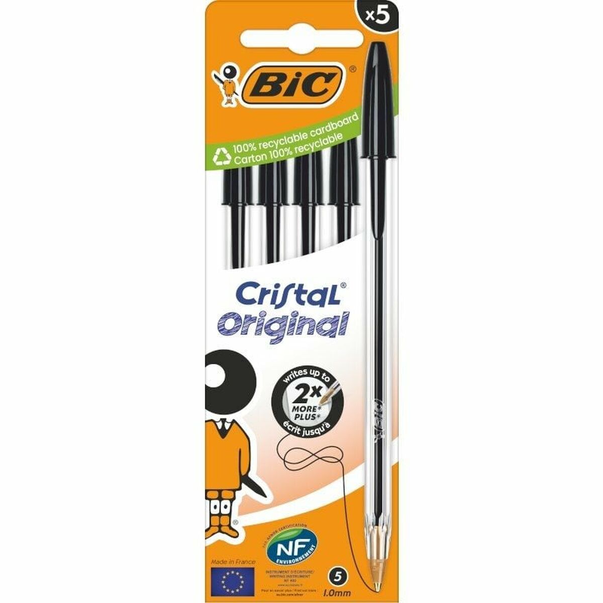 Conjunto de Canetas Bic Cristal Original 516345 Preto