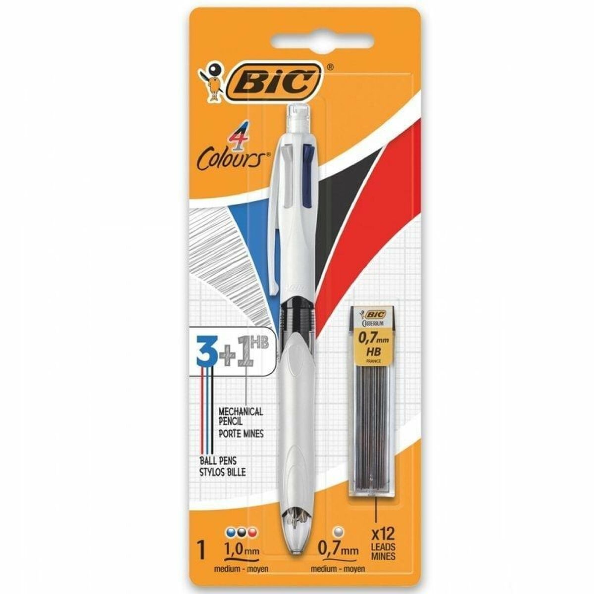 Esferográfica de tinta líquida Bic 4 Colours 942103 Azul Preto Vermelho