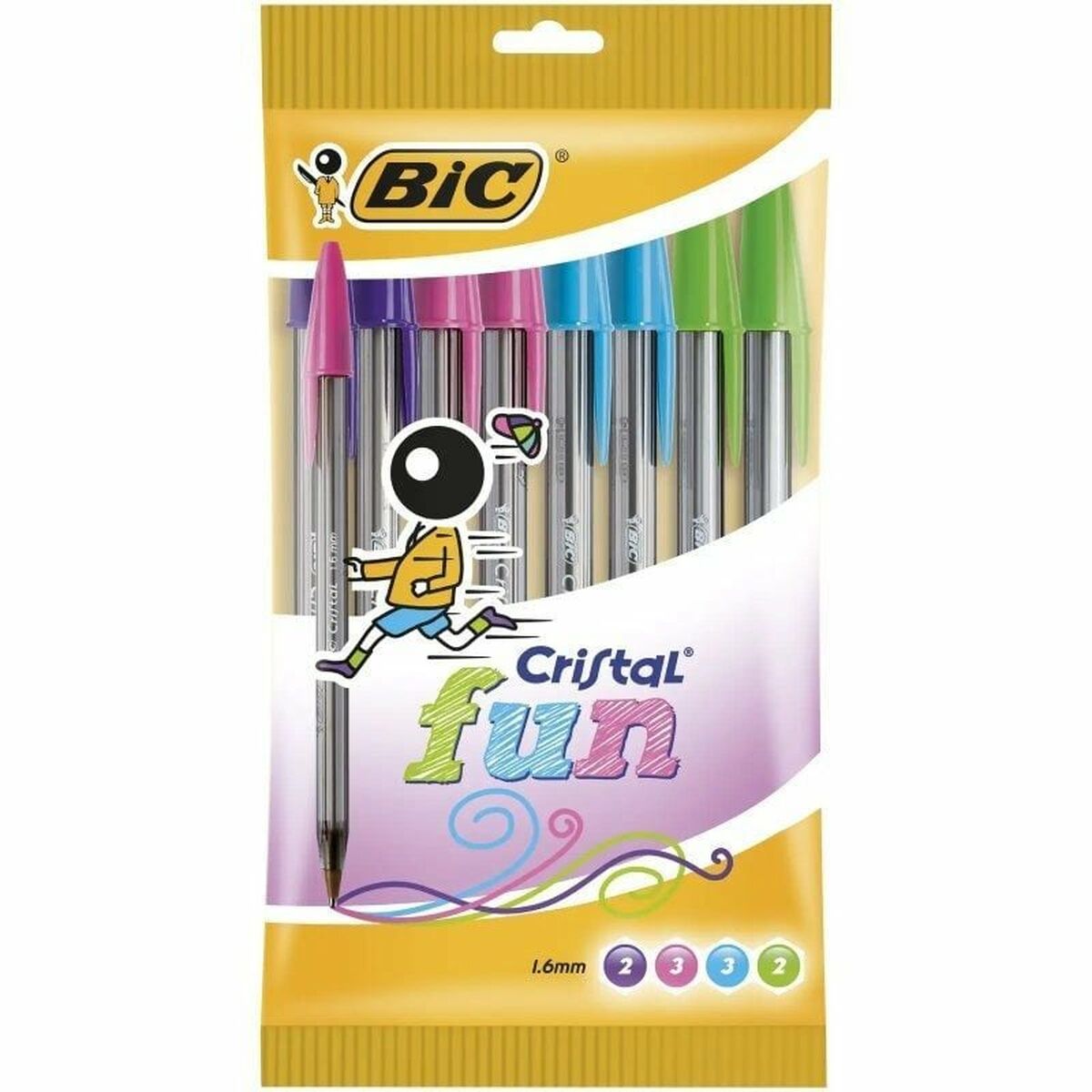 Conjunto de Canetas Bic Cristal Fun 921342 Multicolor 10 Peças (10 Unidades)