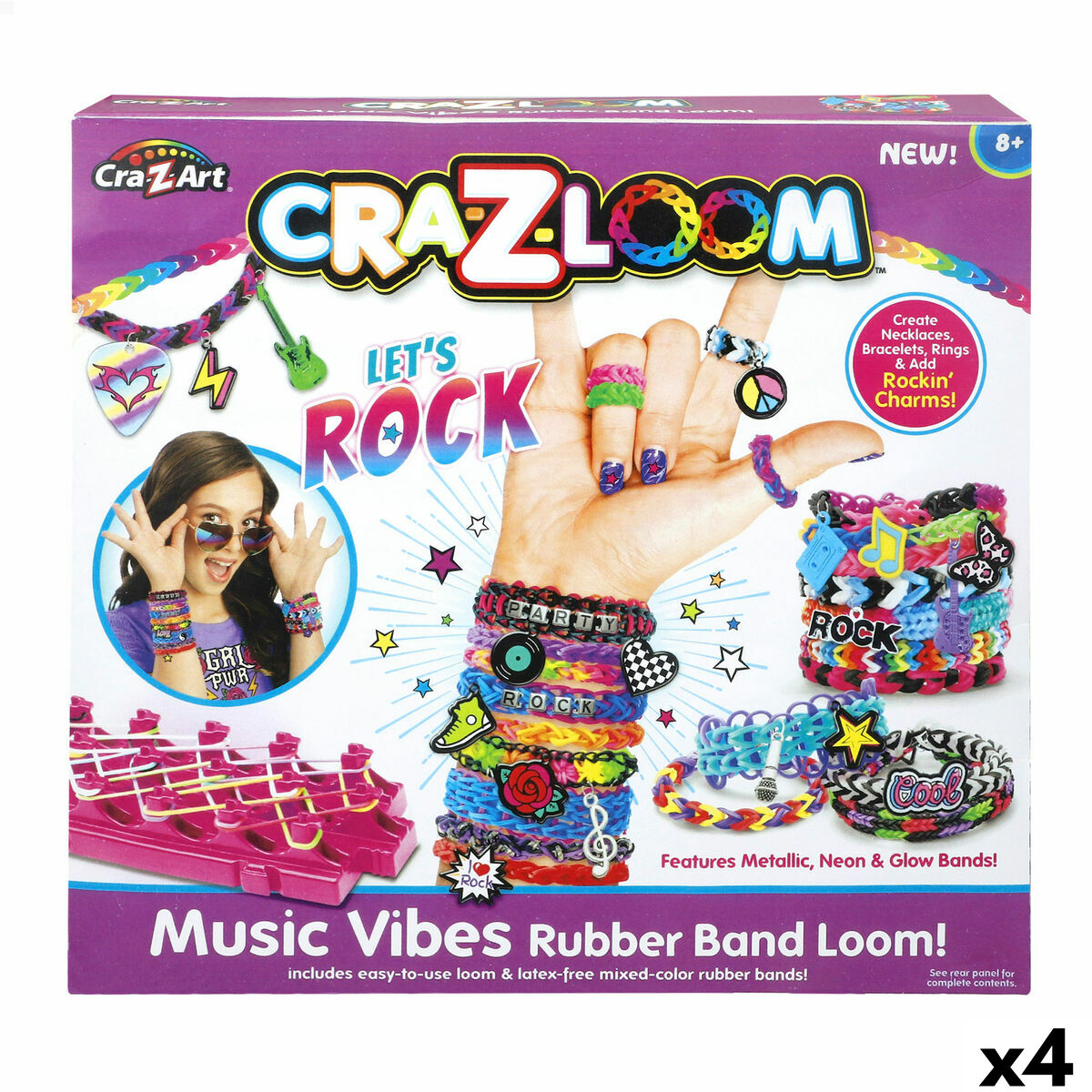 Kit Criação de Pulseiras Cra-Z-Art 33 x 5 x 3 cm (4 Unidades)