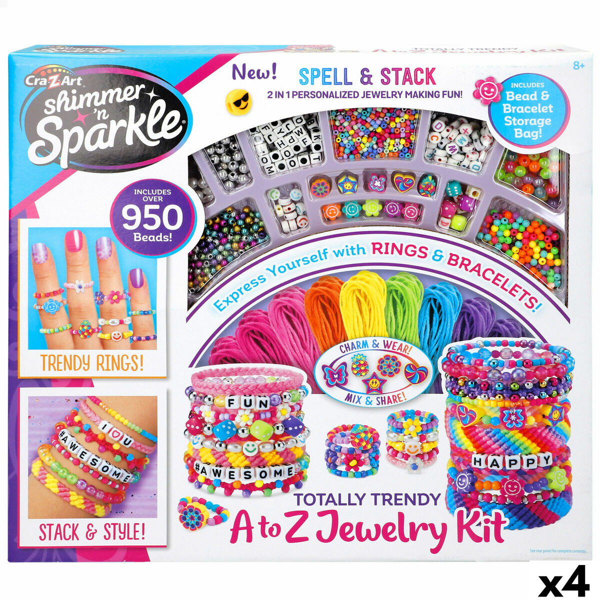 Kit de Joalharia Cra-Z-Art 0,1 x 0,1 x 0,1 cm (4 Unidades)