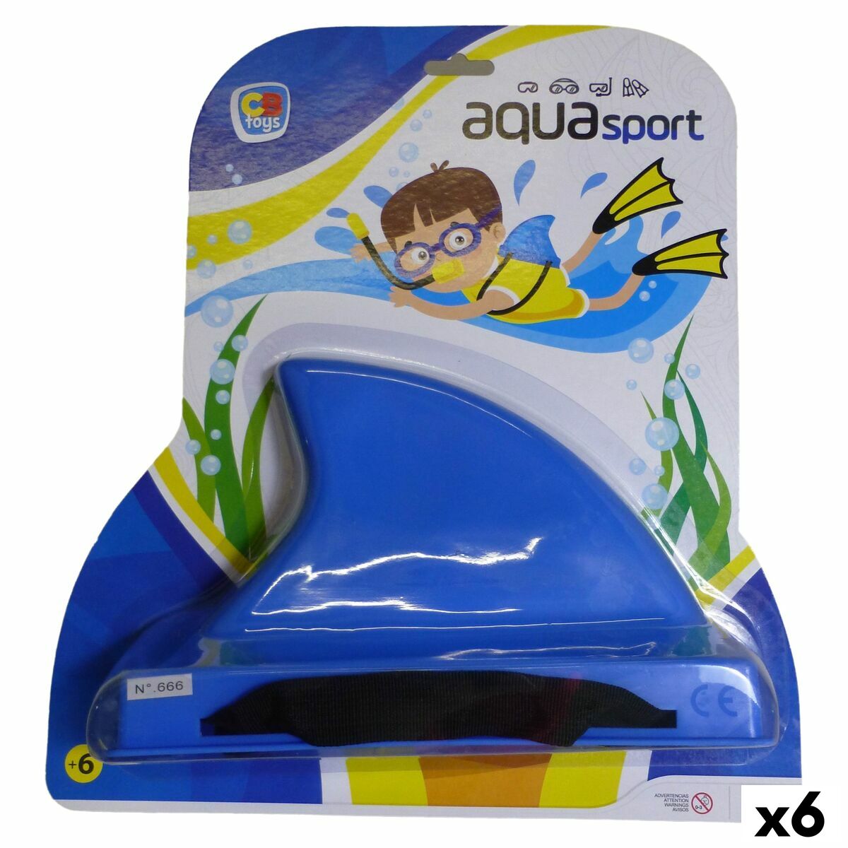 Jogo Aquático AquaSport Azul Tubarão (6 Unidades)