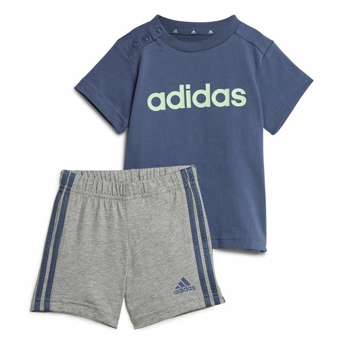 Conjunto de Desporto para Bebé Adidas I Lin Co Set Infantil Azul Cinzento Multicolor