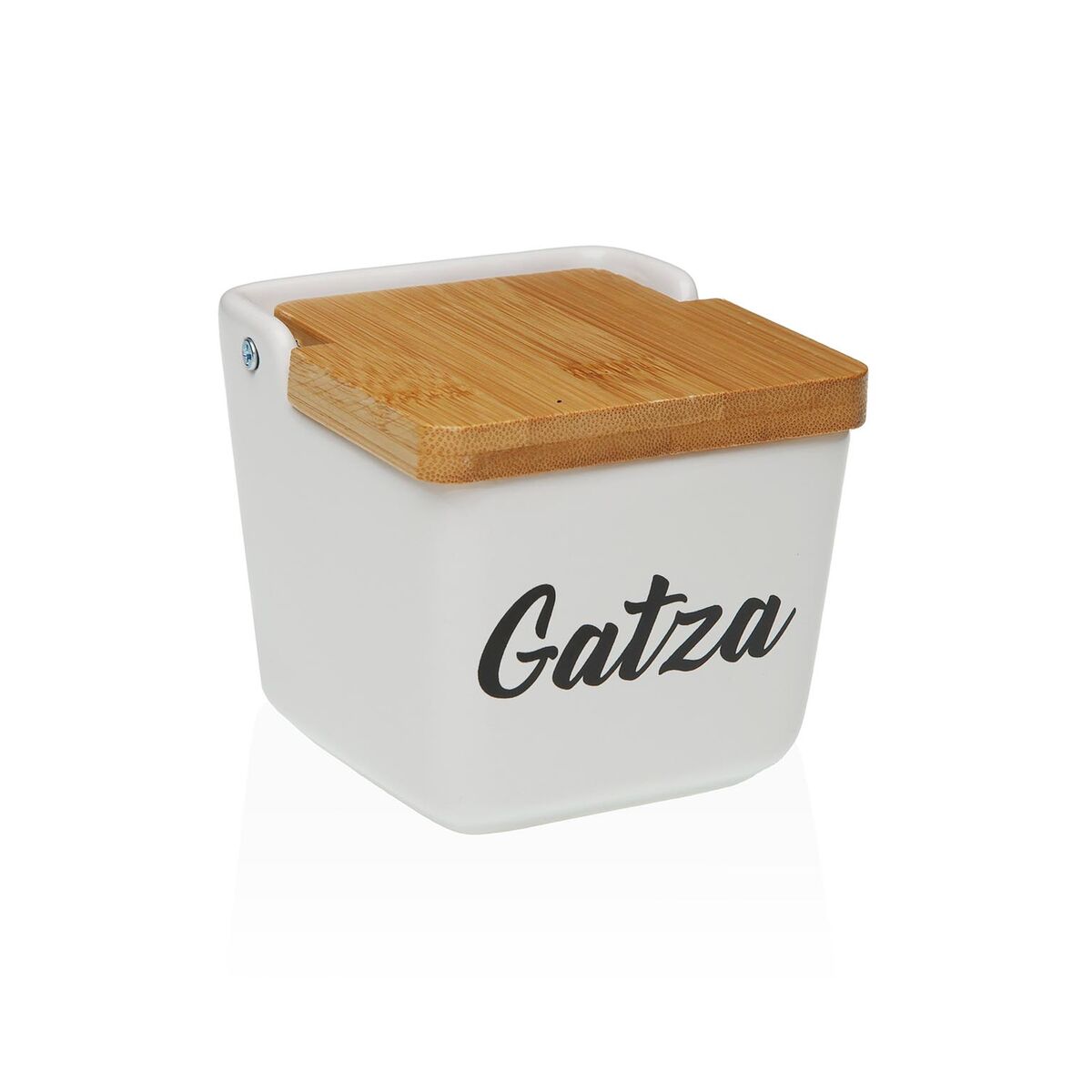 Saleiro com Tampa Versa GATZA Branco Cerâmica 12,2 x 11,5 x 12,2 cm
