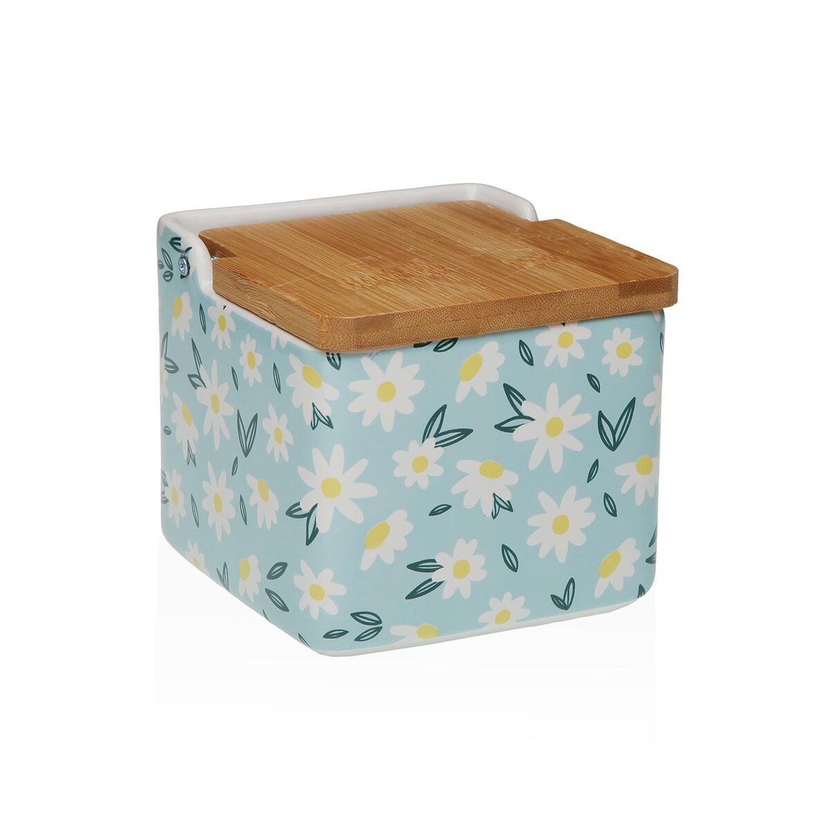 Saleiro com Tampa Versa DAISY Cerâmica 12,2 x 11,5 x 12,2 cm