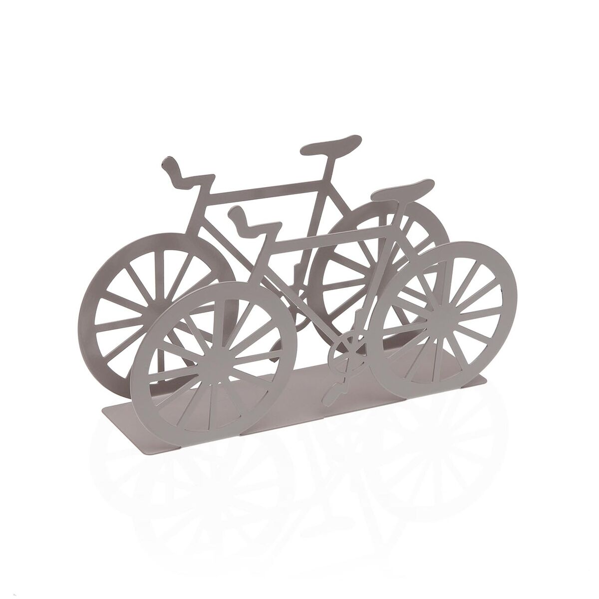 Porta-guardanapos Versa Cinzento Metal Aço Ferro 4,5 x 9,5 x 16,5 cm Bicicleta