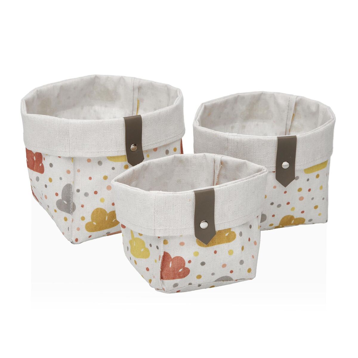 Cesta Multiusos Versa Têxtil 10 x 10 x 10 cm 14 x 14 x 14 cm 12 x 12 x 12 cm