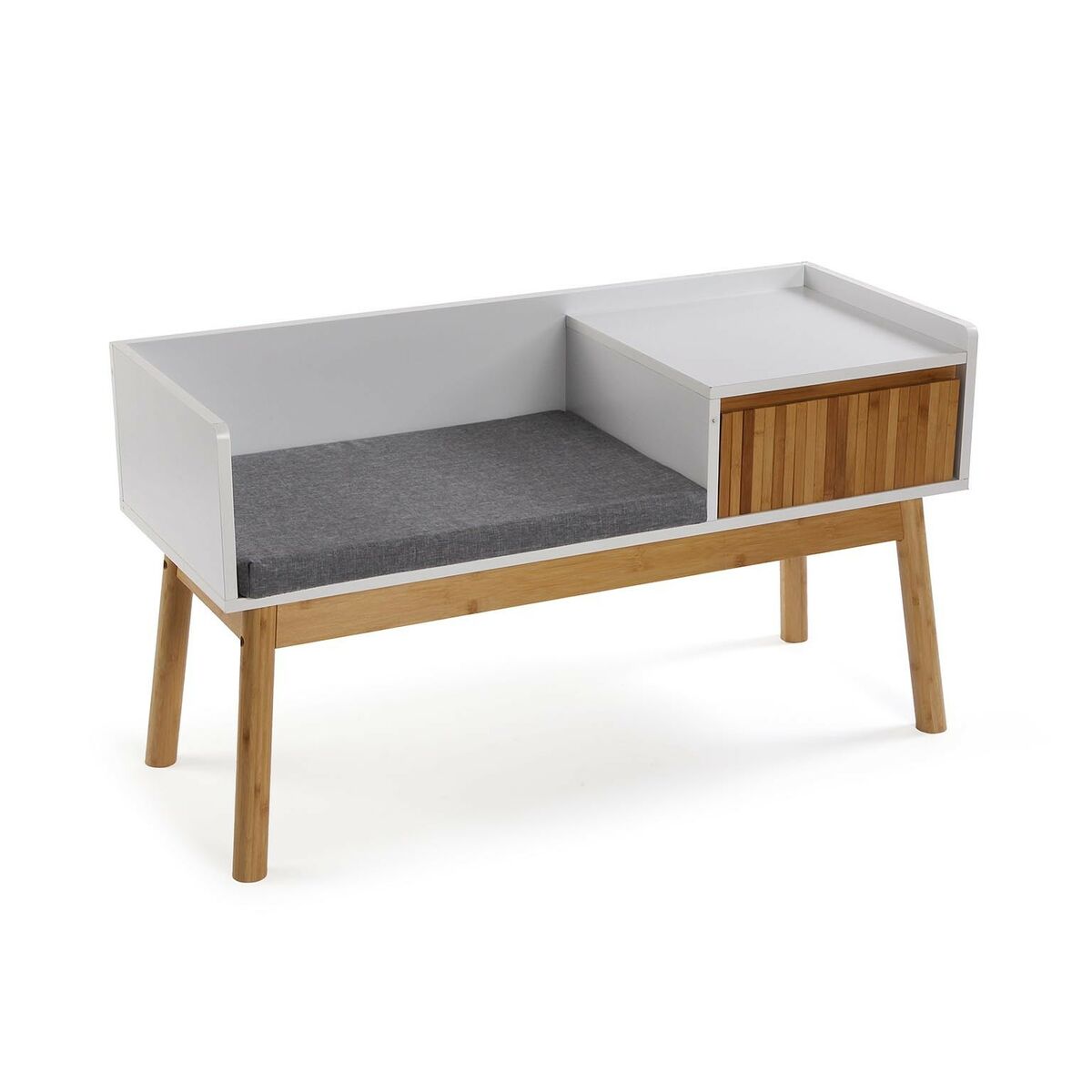 Banqueta Versa Bambu Têxtil Madeira MDF 40 x 55 x 100 cm