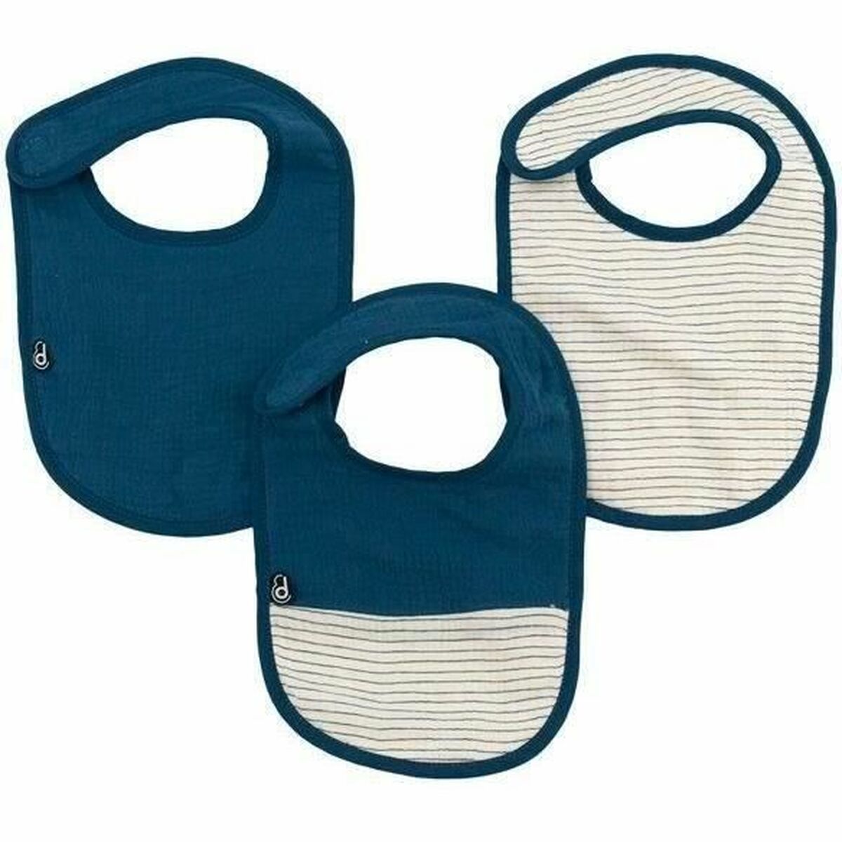 Babete Domiva Azul Algodão 3 Peças (3 Unidades)