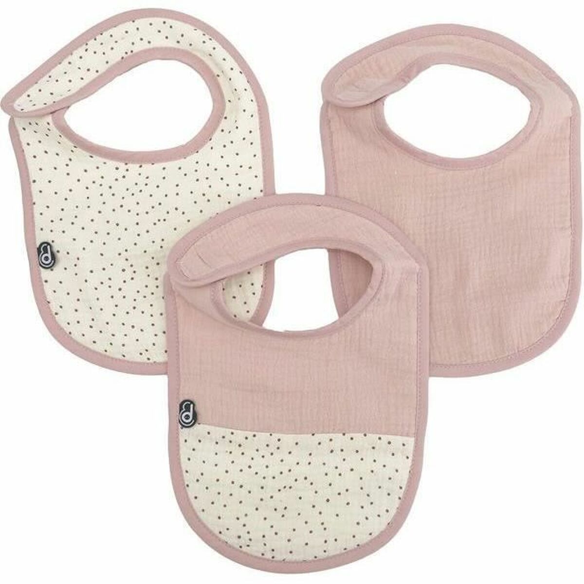 Babete Domiva Cor de Rosa Algodão 3 Peças (3 Unidades)