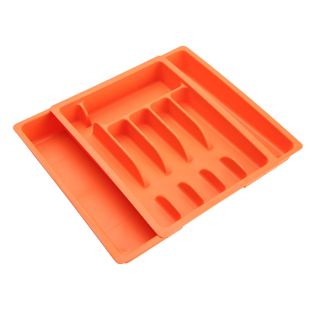 Organizador de Talheres Versa Laranja Polipropileno 38 x 6 x 48 cm