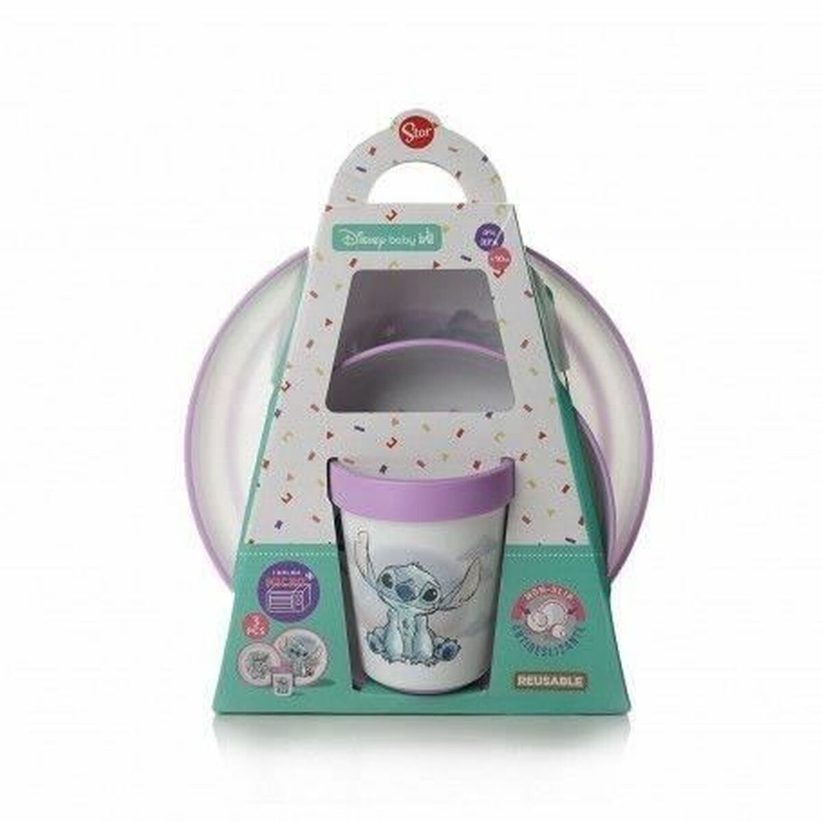 Conjunto de Louça Disney Melamina 3 Peças (2 Unidades)