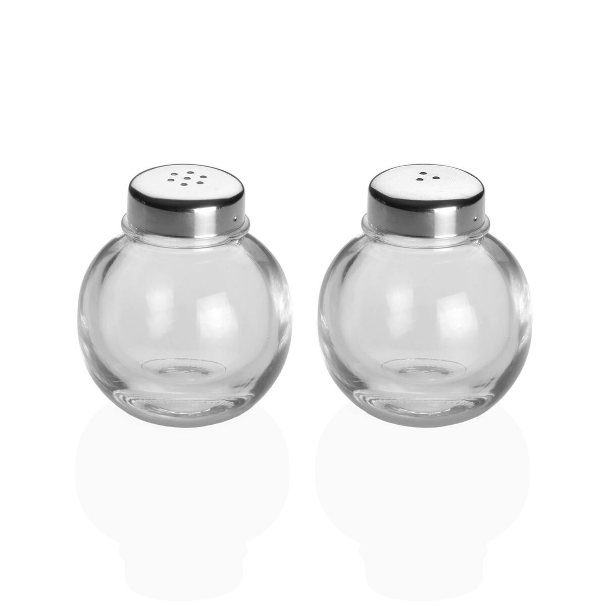 Saleiro e Pimenteiro Versa Metal Cristal