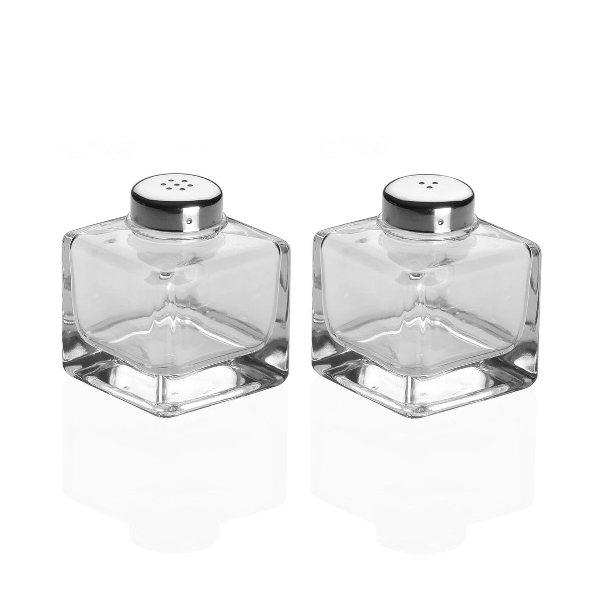 Saleiro e Pimenteiro Versa Metal Cristal
