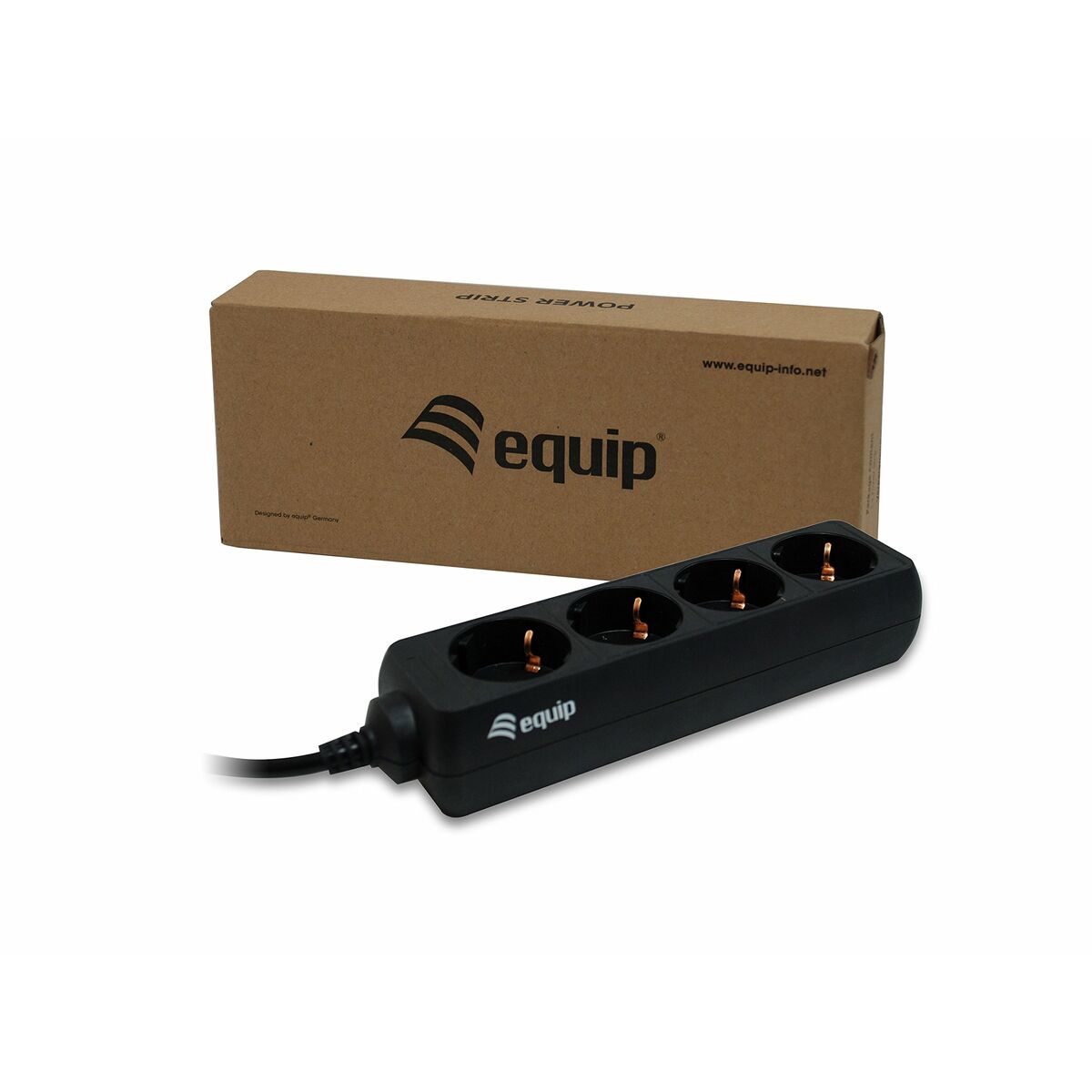 Extensão com 4 Tomadas sem Interruptor Equip 333281 Preto 1,1 m