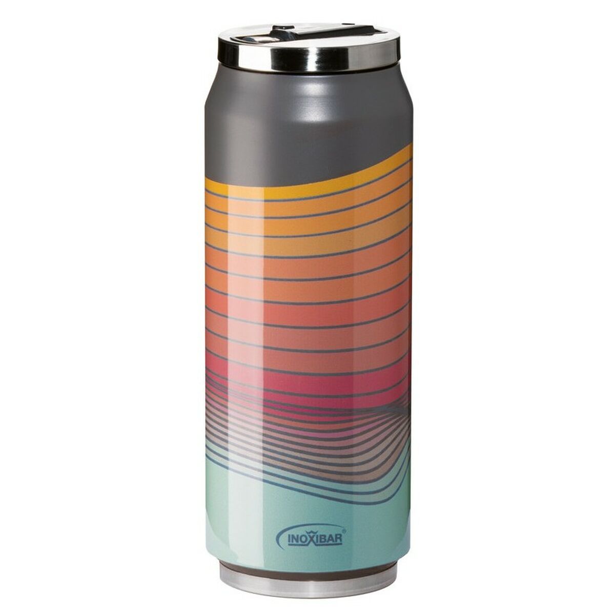 Termo de Viagem Inoxibar 61261 RED WAVES Vermelho 280 ml