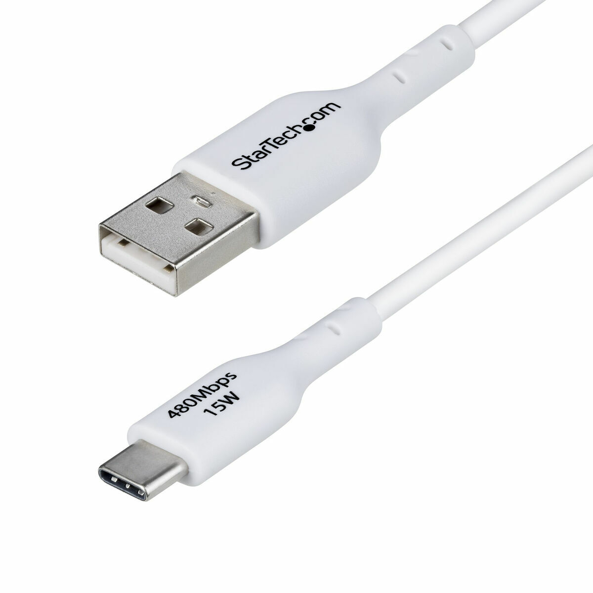 Cabo USB A para USB-C Startech USB2AC1MNCWHE Branco