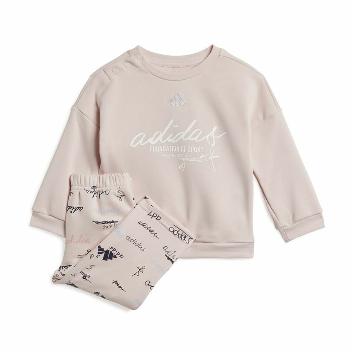 Fato de Treino Infantil Adidas Brand Love Jogger Cor de Rosa