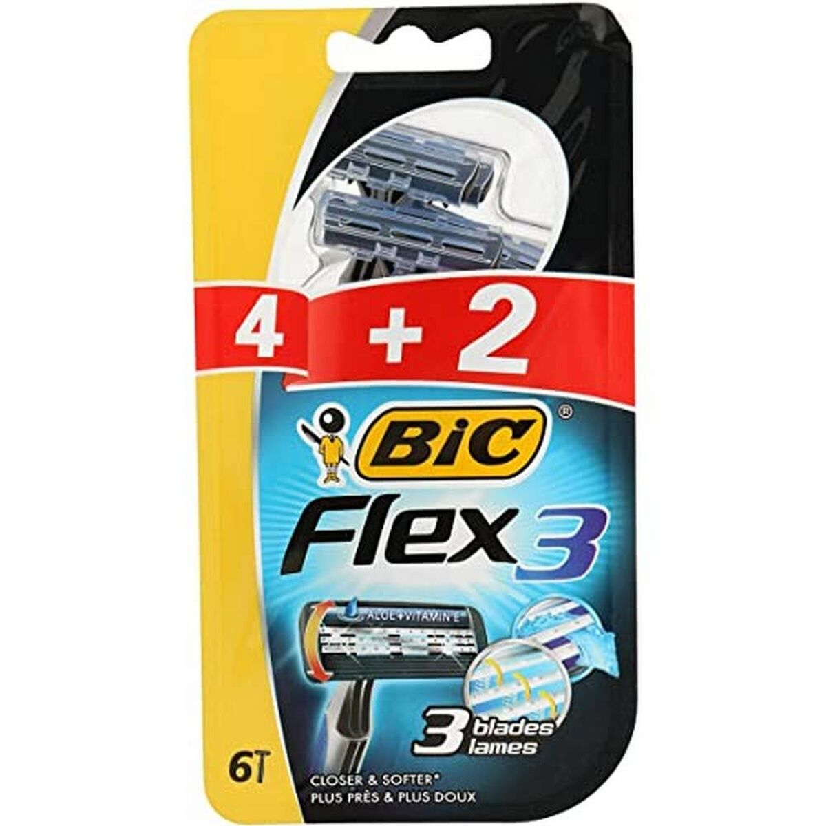 Máquina de Barbear Manual Bic (4 Unidades)