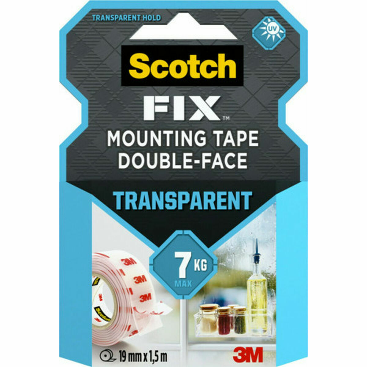 Fita de Dupla Face Scotch Transparente 19 mm x 1,5 m