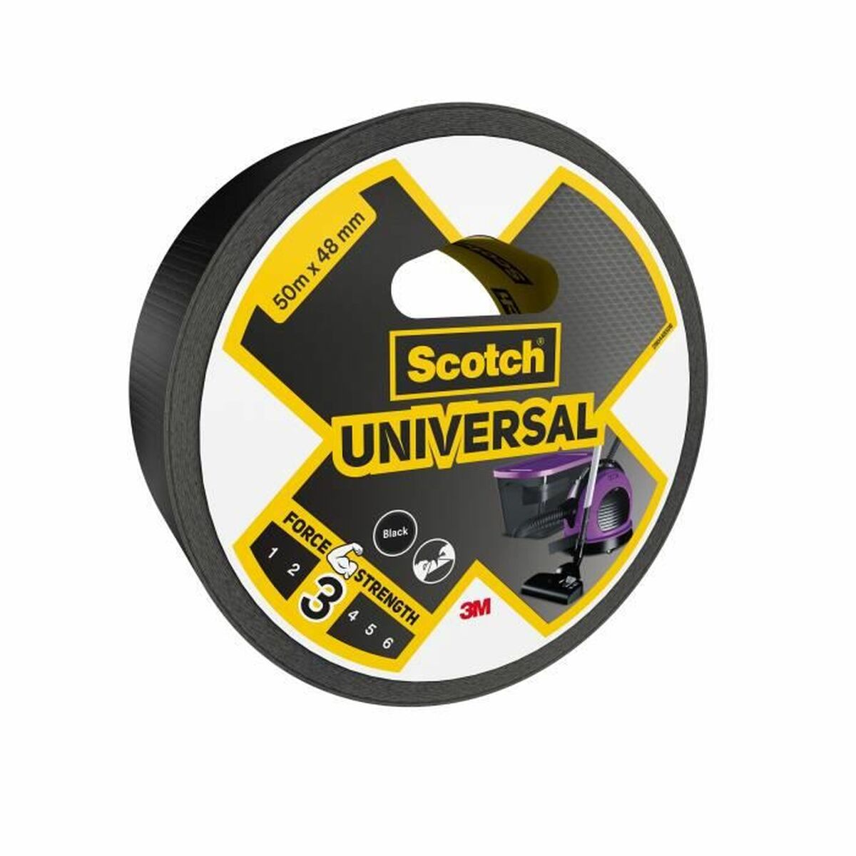 Fita americana Scotch Preto 50 m x 48 mm (6 Unidades)
