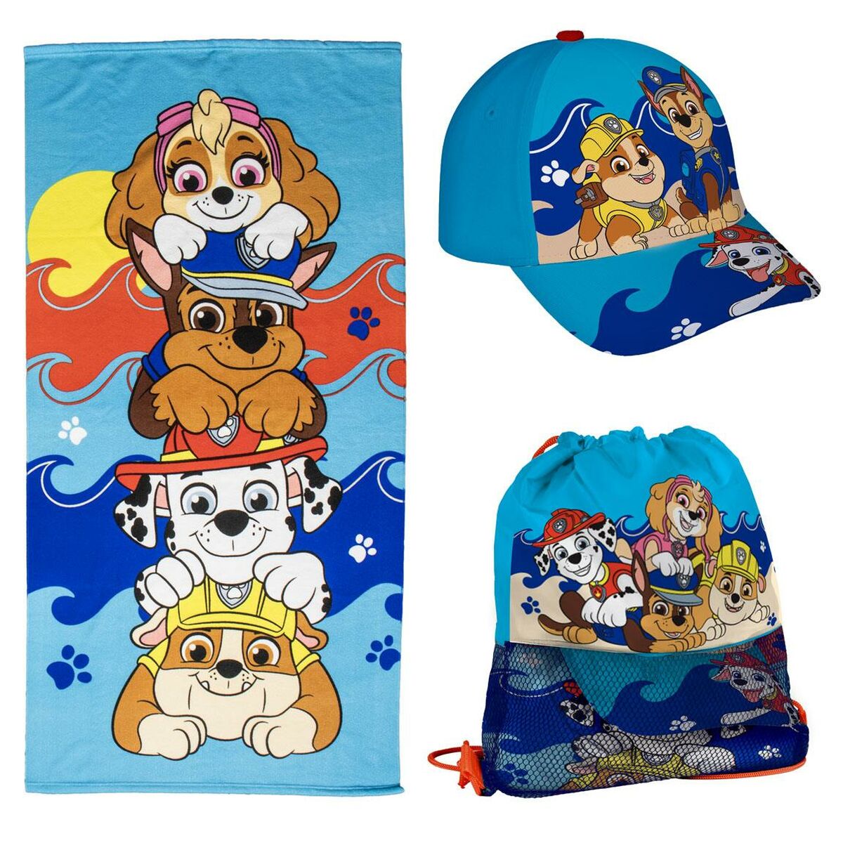 Toalha de Praia The Paw Patrol Azul 20 x 35 x 4 cm 3 Peças
