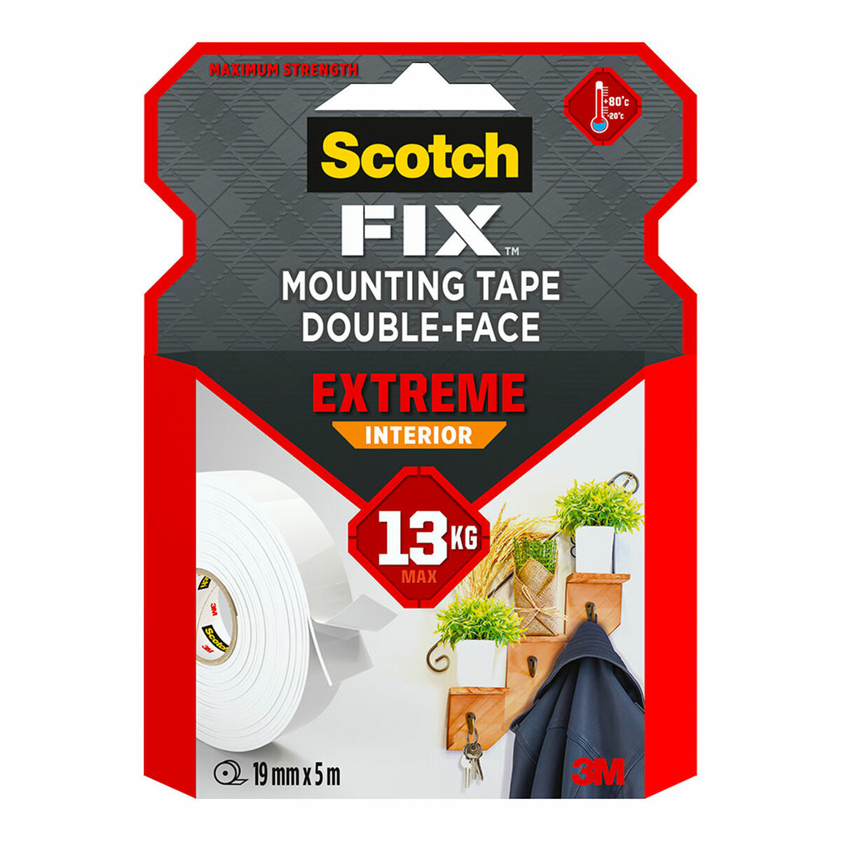 Fita de Dupla Face Scotch extreme 19 mm x 5 m Branco