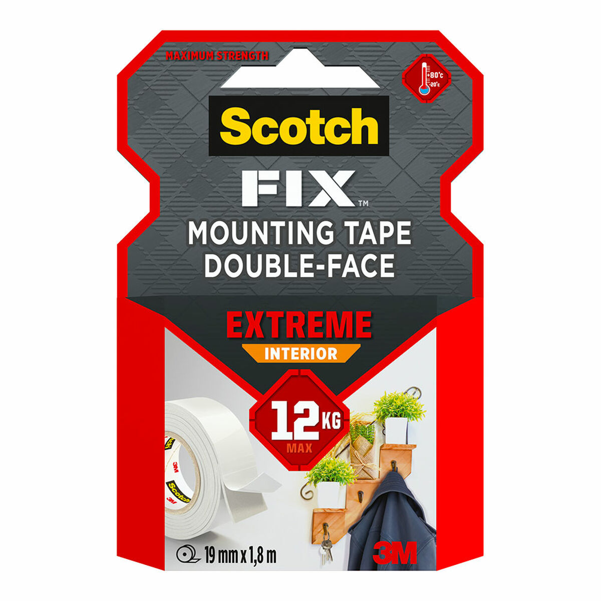 Fita de Dupla Face Scotch extreme 19 mm x 1,8 m Branco