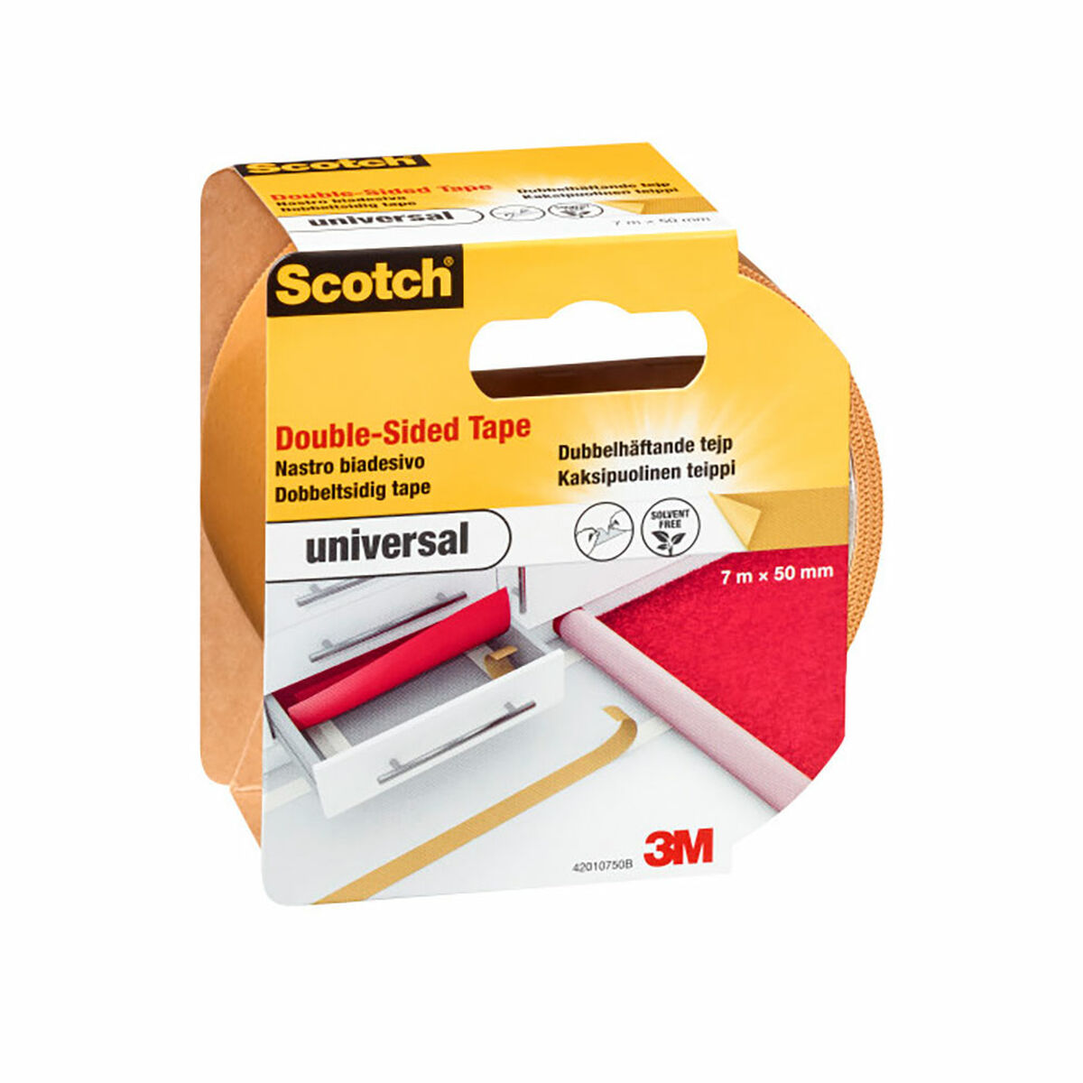 Fita de Dupla Face Scotch Branco 7 m x 50 mm