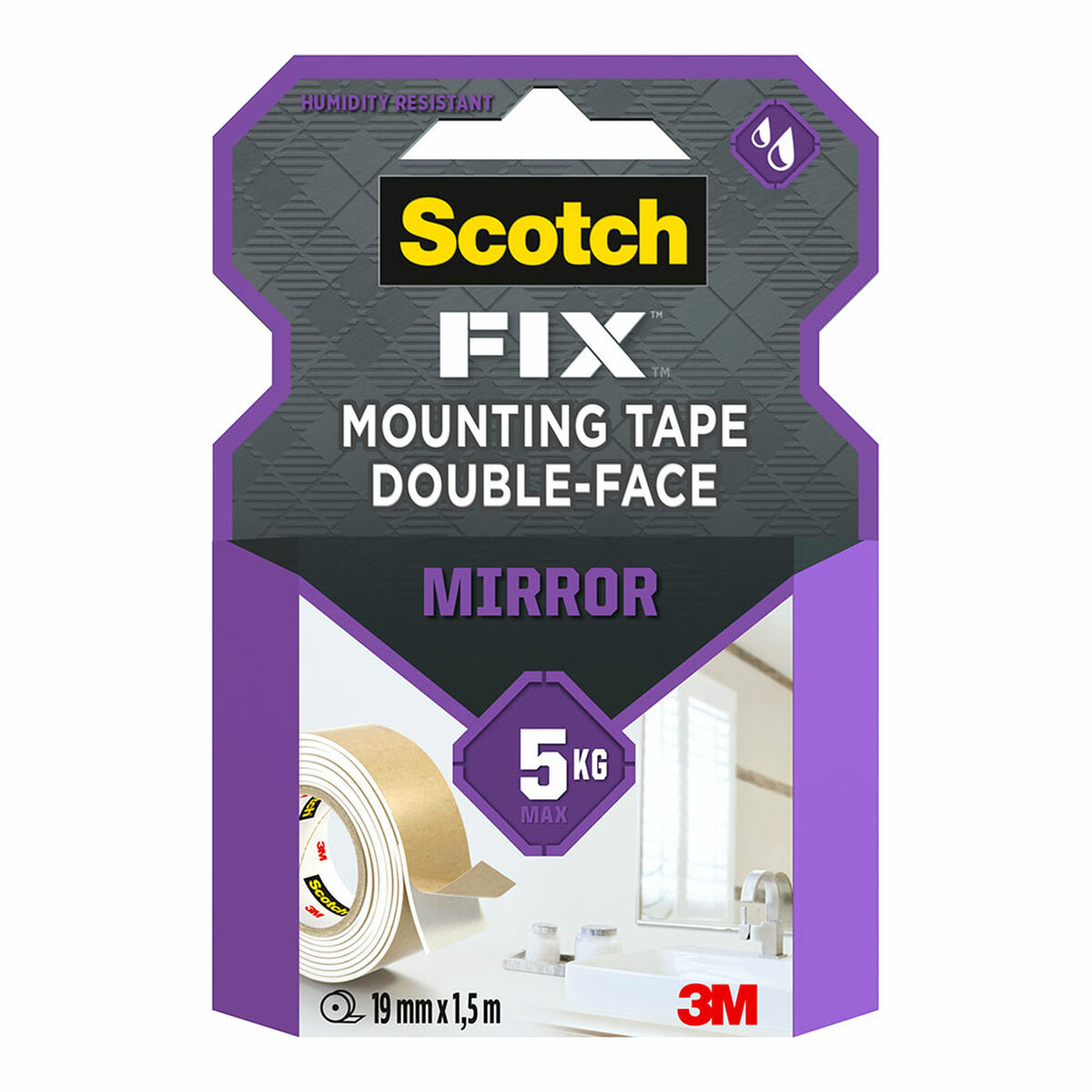 Fita de Dupla Face Scotch 5 kg 19 mm x 1,5 m Espelhos