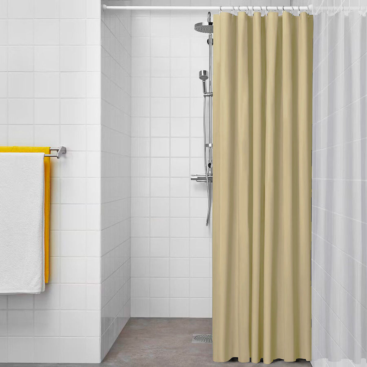Cortina de Duche Exma Bege PVC 180 x 180 cm