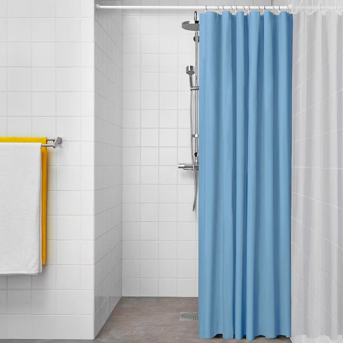 Cortina de Duche Exma basic azul Azul PVC 180 x 180 cm
