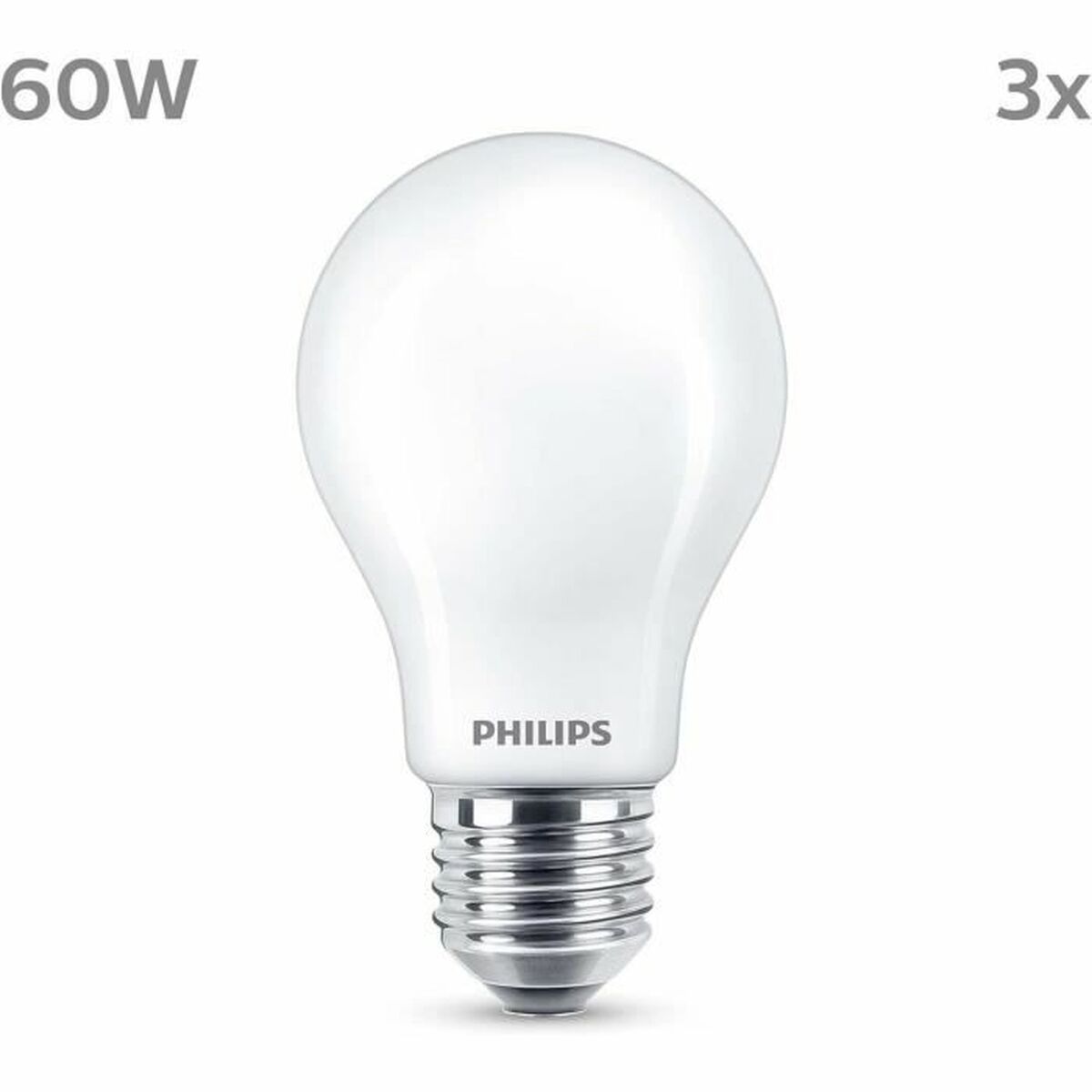 Lâmpada LED Philips A60 E27 Branco quente E 7 W 60 W E27 806 lm 3 Unidades (2700 K)