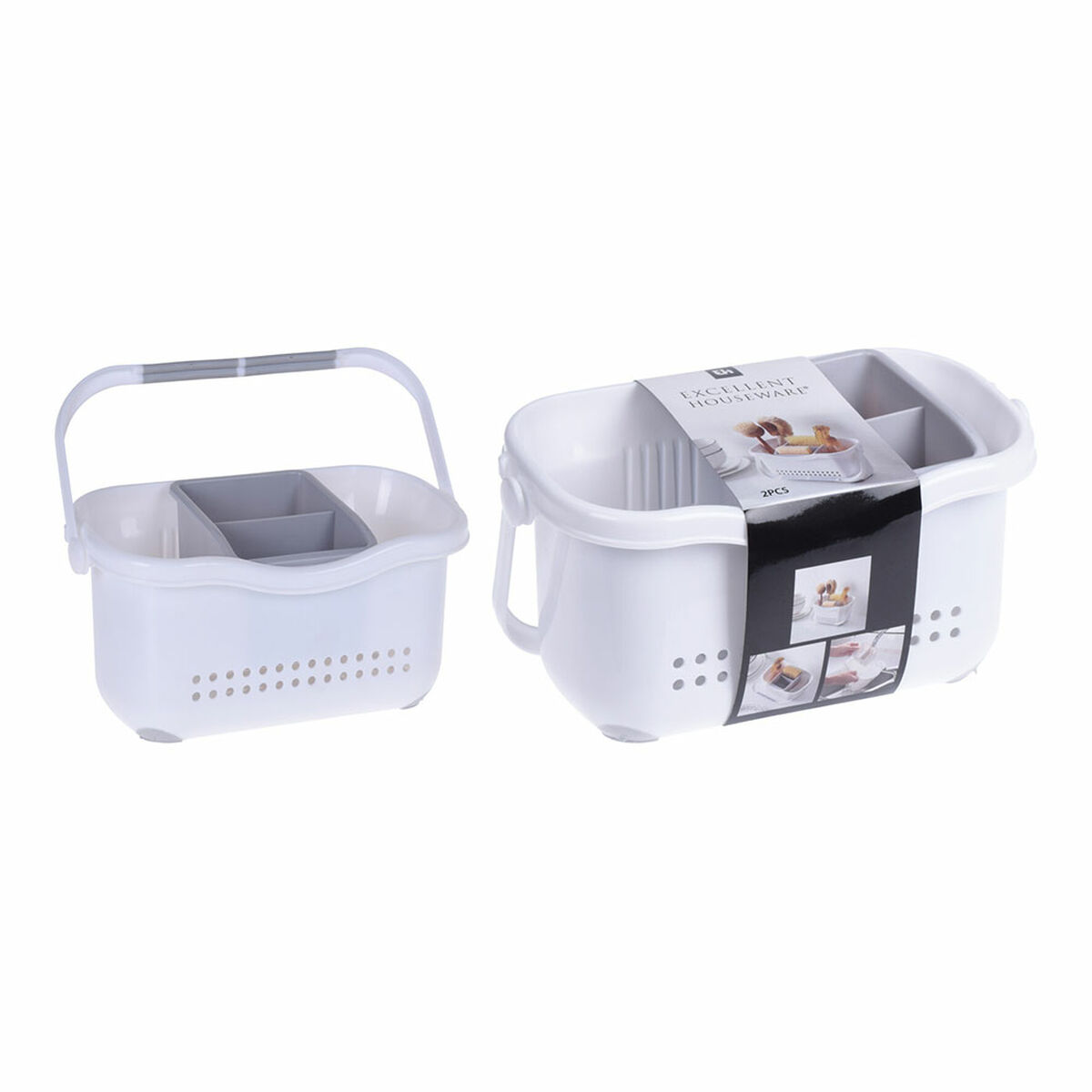 Escorredor de Talheres Excellent Houseware Branco 23 x 12,5 x 12 cm