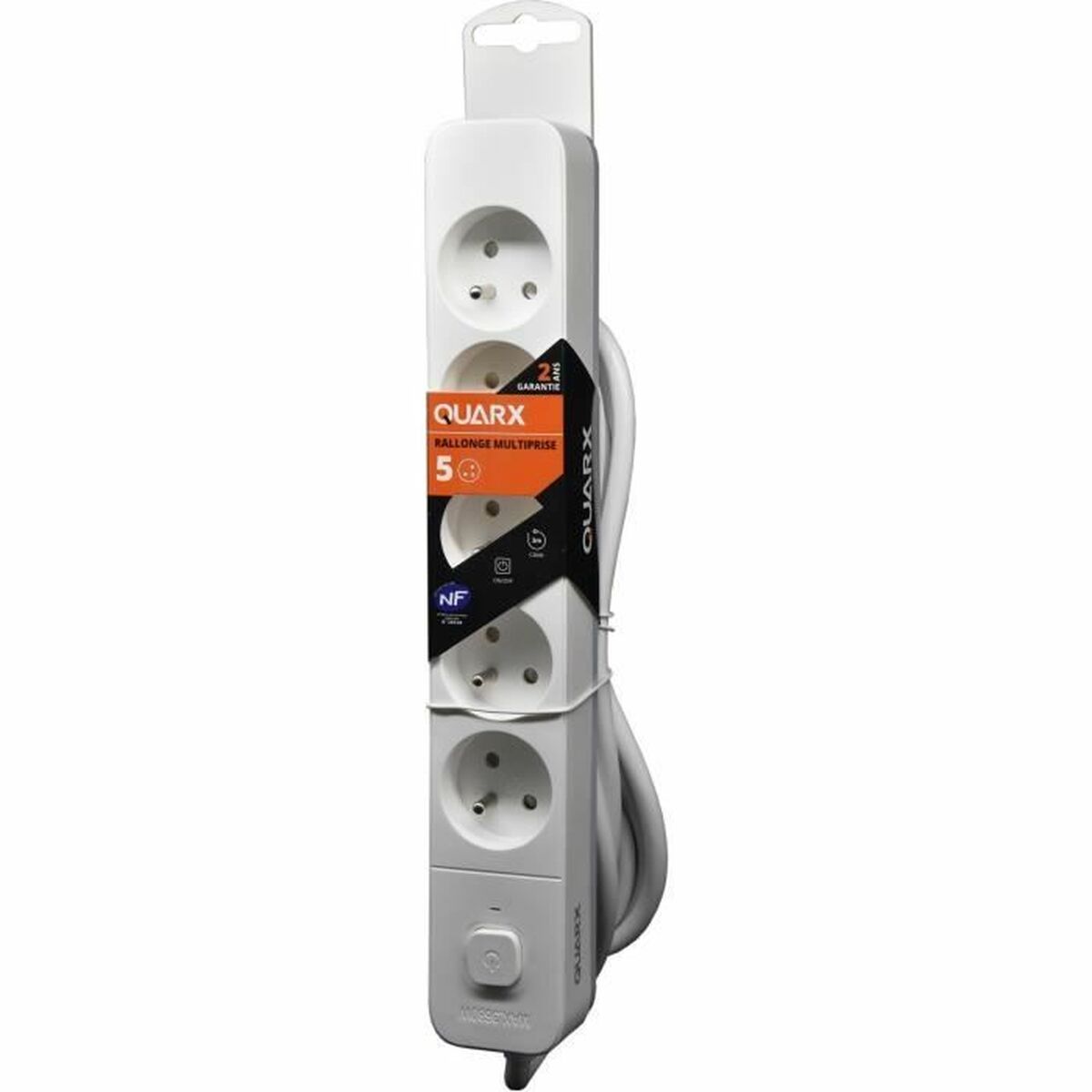 Extensão com 5 Tomadas com Interruptor QUARX (3 m)