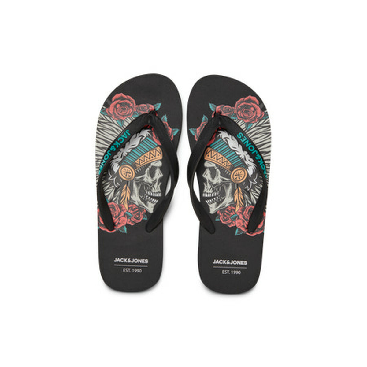 Chinelos para Homem Jack & Jones JFWSKULLS FLIP FLOP 12280854 Preto