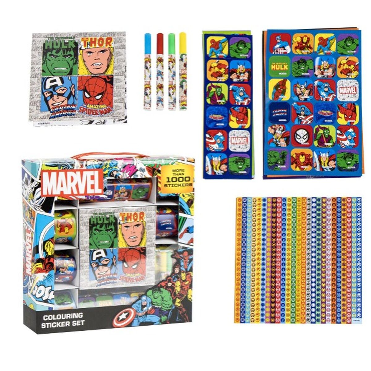 Conjunto de etiquetas Marvel Multicolor 41 x 58 x 3 cm