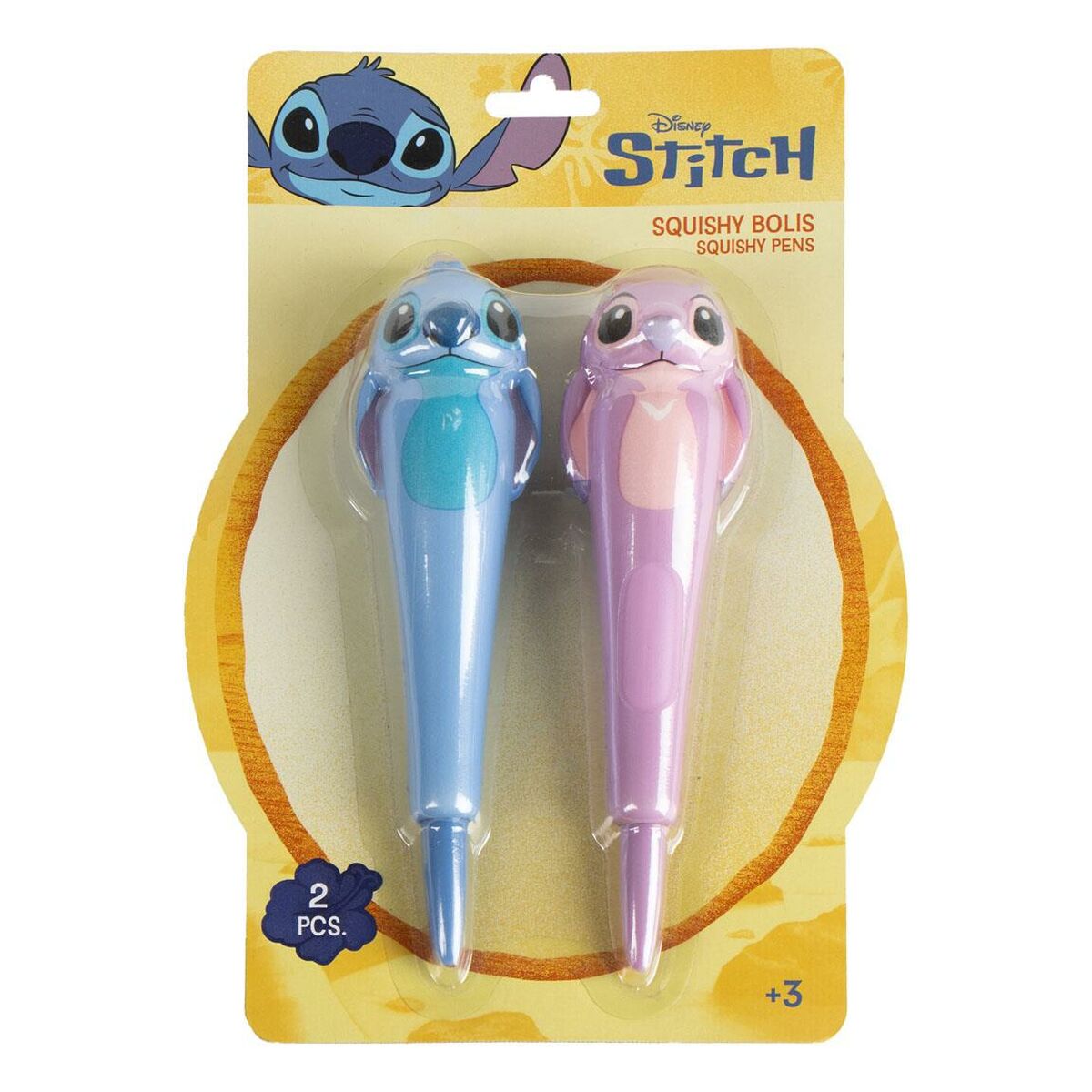Caneta Stitch Squishy Multicolor 2 Unidades