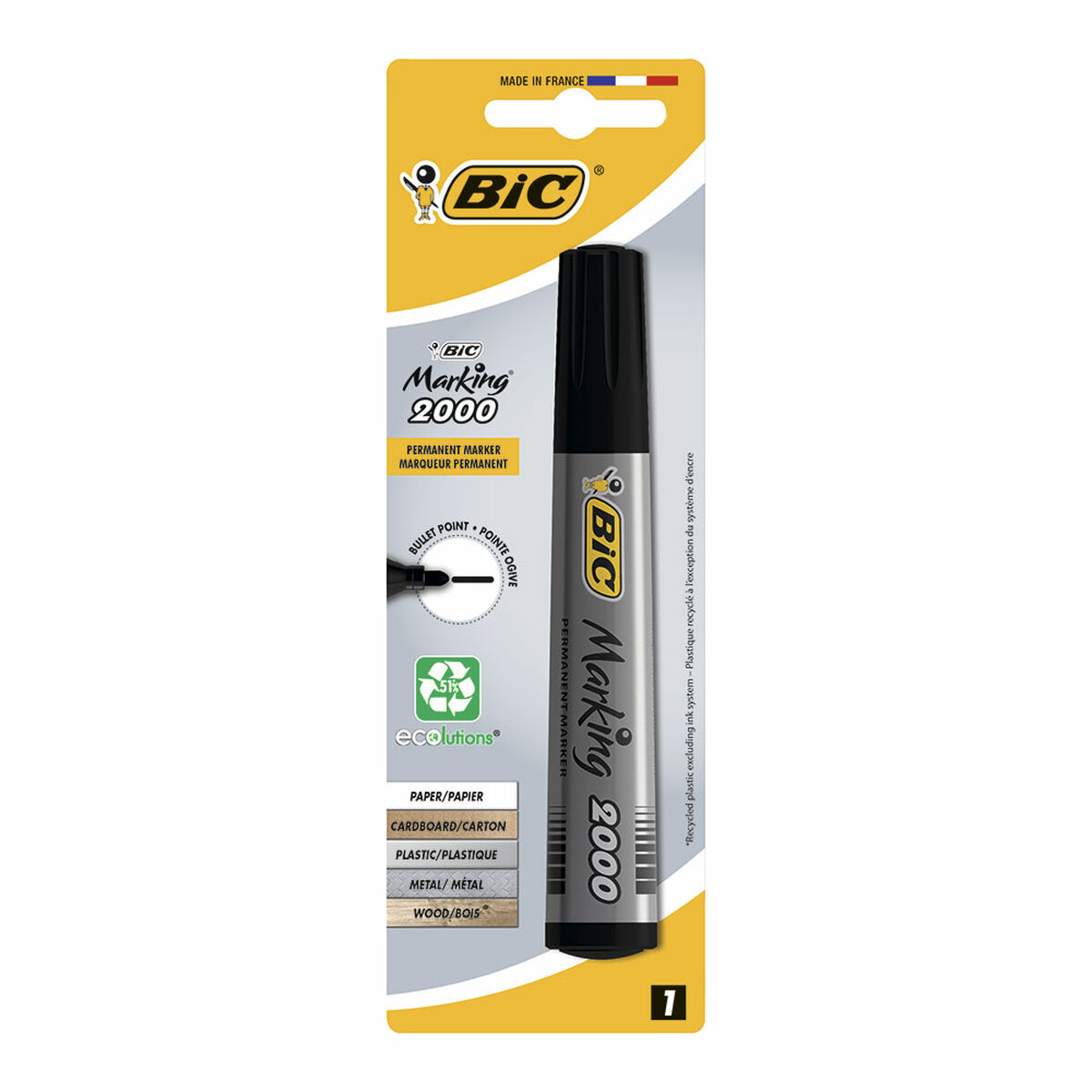 Rotulador permanente Bic 2000 Preto