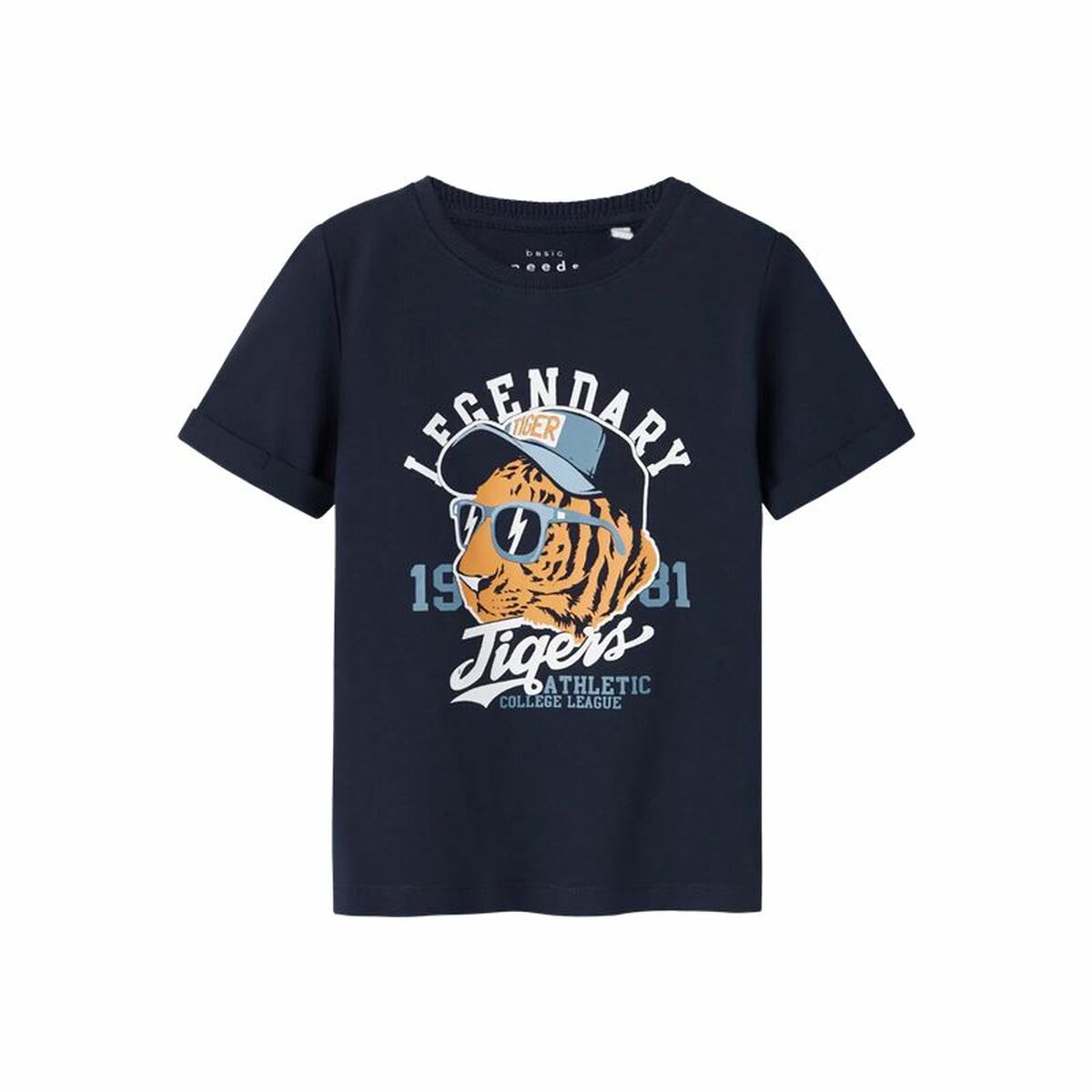 Camisola de Manga Curta Infantil Name It Nmmvux Azul