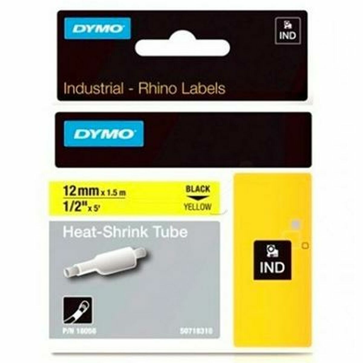 Cinta laminada para máquinas rotuladoras Dymo ID1-12 12 mm x 1,5 m