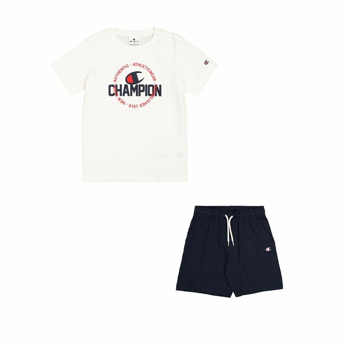 Conjunto Desportivo para Crianças Champion Branco Azul Marinho