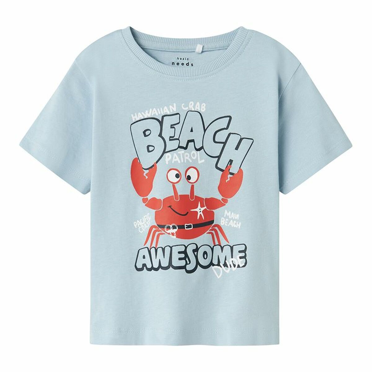 Camisola de Manga Curta Infantil Name It Nmmvagno Loose Azul celeste