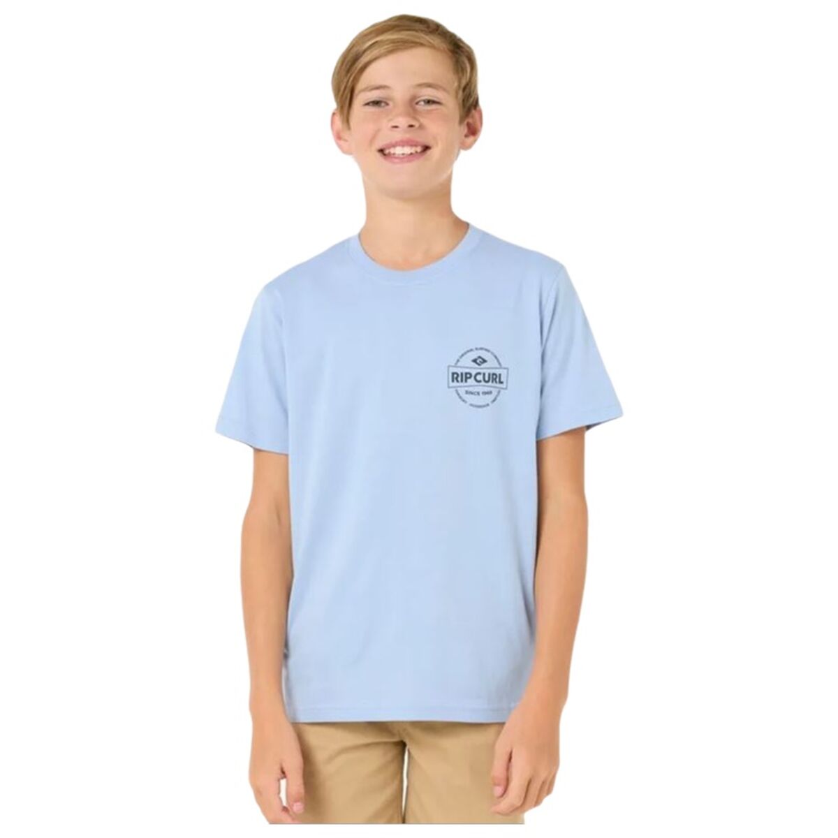 Camisola de Manga Curta Infantil Rip Curl Rip Curl Staple Tee Azul