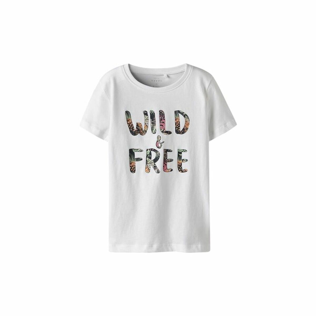 Camisola de Manga Curta Infantil Name It Nkfvanaya Ss Noos Branco