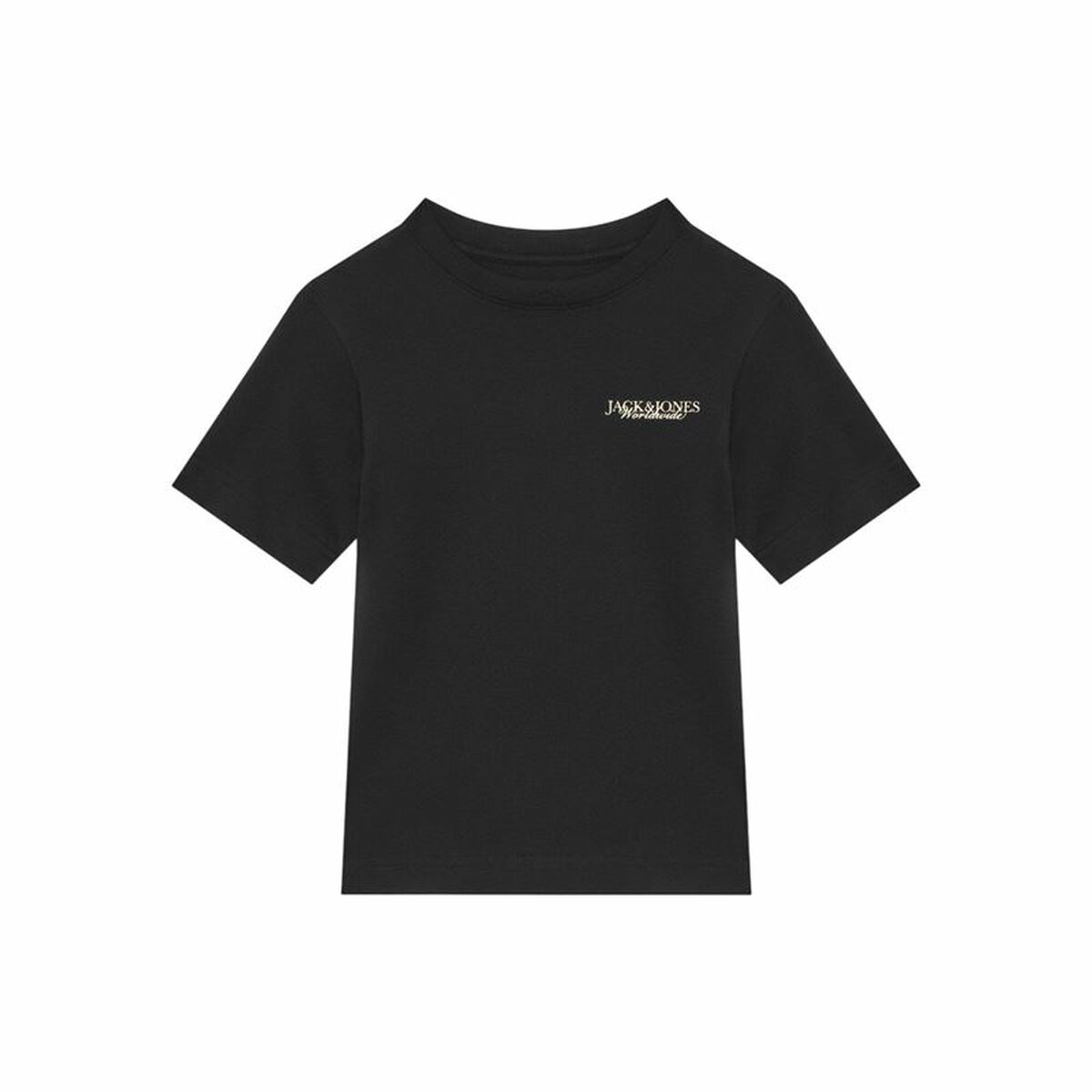 Camisola de Manga Curta Infantil Jack & Jones Jorboston Photo w Neck Preto