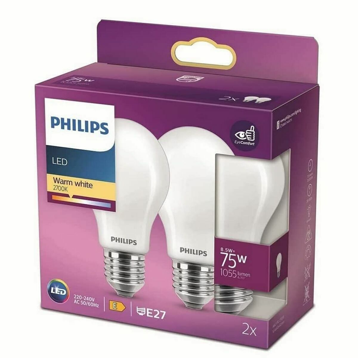 Lâmpada LED Philips Branco E27