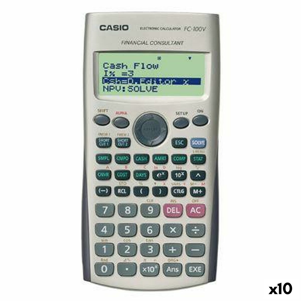 Calculadora Científica Casio FC-100V Cinzento (10 Unidades)